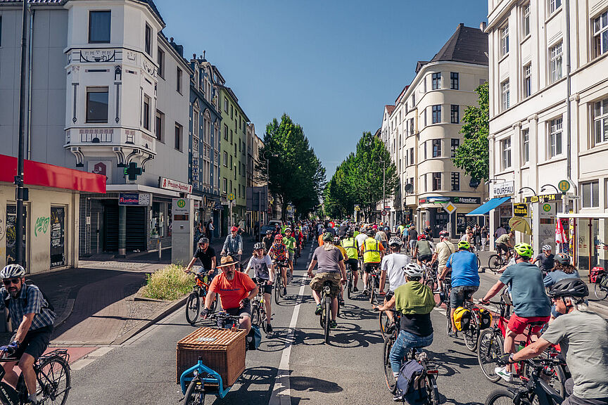 Sternfahrt Radler bei der Demo