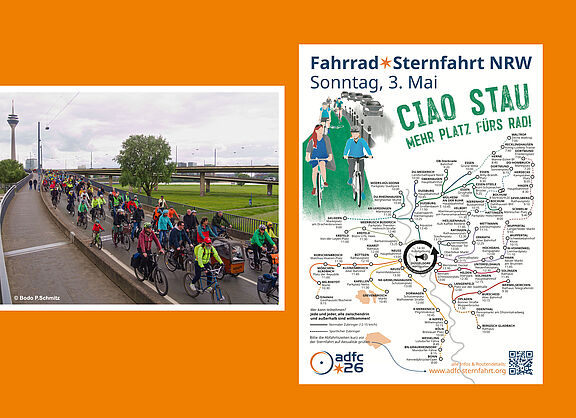 Teilnehmende in Sichtweite des Fernsehturms Düsseldorf